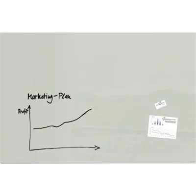 SIGEL Glasboard Artverum 120 x 90 x 1,8 cm (B x H x T) Tafel magnethaftend inkl. 2 extra starke SuperDym-Magnete Sicherheitsglas grau