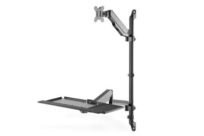 Digitus DA-90372 - Befestigungskit (CPU Wandhalterung, sit/stand workstation mount) - für LCD-Display / PC-Ausrüstung - Schwarz - Bildschirmgröße: 43.2-81.3 cm (17"-32") - Wandmontage