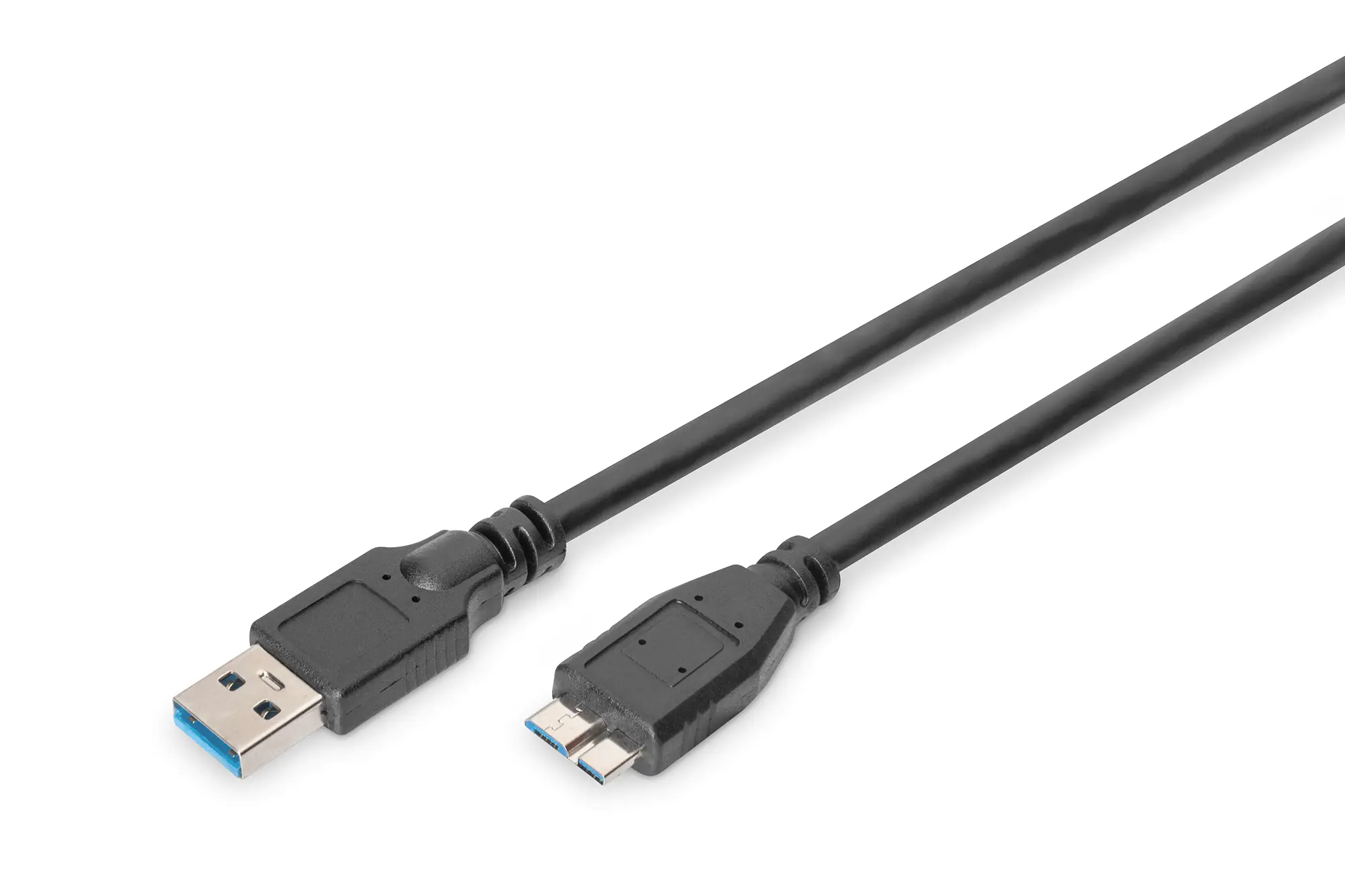 ASSMANN - USB-Kabel - Micro-USB Typ B (M) zu USB (M) - USB 3.0 - 1 m - geformt - Schwarz