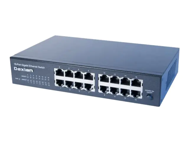 deXlan - Switch - unmanaged - 16 x 10/100/1000 - an Rack montierbar