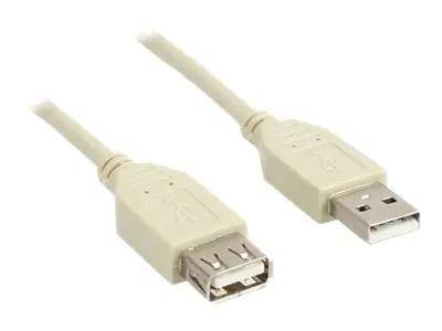 InLine - USB-Verlängerungskabel - USB (M) zu USB (W) - 30 cm - beige