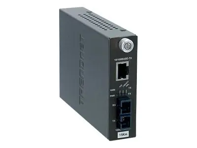 TRENDnet TFC-110S15I - Medienkonverter - 100Mb LAN - 10Base-T, 100Base-FX, 100Base-TX - SC Single-Modus / RJ-45 - bis zu 15 km - 1310 nm