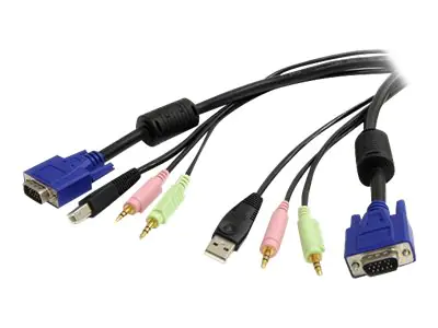 StarTech.com 1,8m 4-in-1 USB VGA KVM Kabel mit Audio - USB VGA KVM Switch Kabel mit Audio - Tastatur- / Video- / Maus- / Audio-Kabel - USB, HD-15 (VGA) USBVGA4N1A6