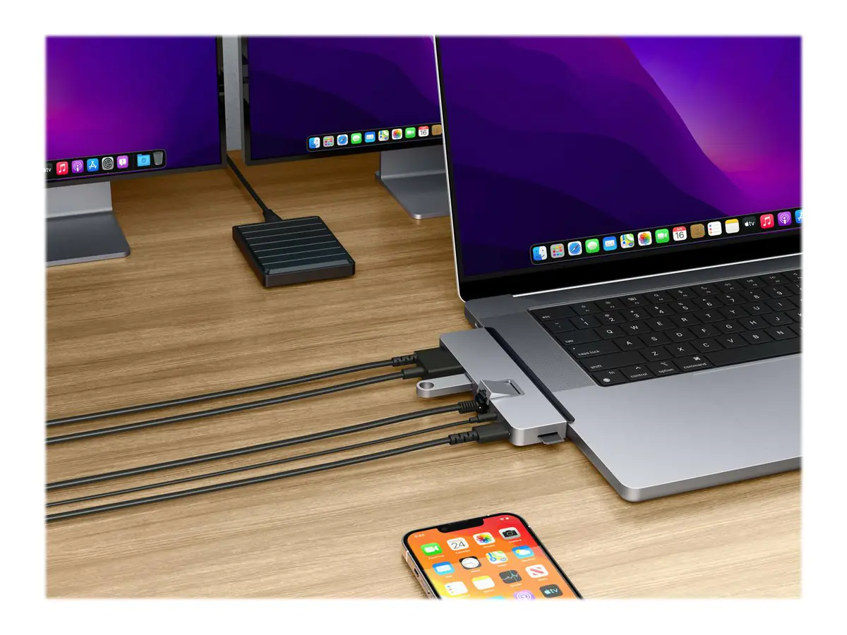HyperDrive DUO Pro - Dockingstation - USB-C x 2 - HDMI, USB4 - 1GbE - für Apple MacBook Air; MacBook Pro