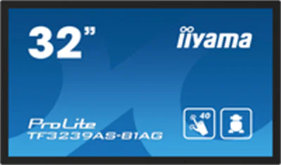 Iiyama ProLite TF3239AS-B1AG - 81 cm (32") Diagonalklasse (80 cm (31.5") sichtbar) LCD-Display mit LED-Hintergrundbeleuchtung - Digital Signage - mit Integrierter Media-Player und Touchscreen (Multi-Touch) - Android - 1080p 1920 x 1080 - Schwarz