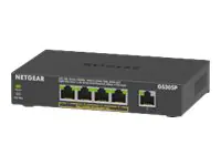 NETGEAR GS305Pv2 - Switch - unmanaged - 5 x 10/100/1000 (4 PoE) - Desktop, wandmontierbar - PoE+ (63 W) - Gleichstrom