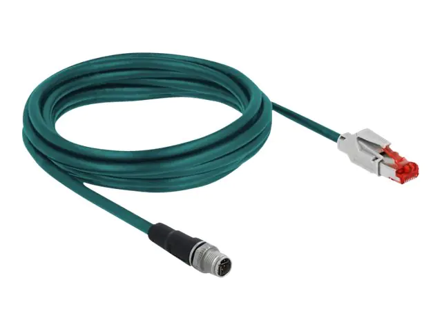 Delock - Netzwerkkabel - 8 pin M12-X (M) zu RJ-45 (M) - 3 m - SF/UTP - CAT 5e - Wasserblau