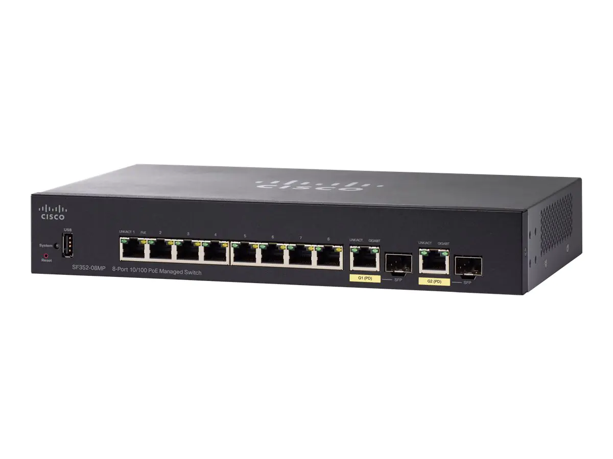 Cisco Small Business SF352-08MP - Switch - L3 - managed - 8x 10/100 (PoE+) - SF352-08MP-K9-EU