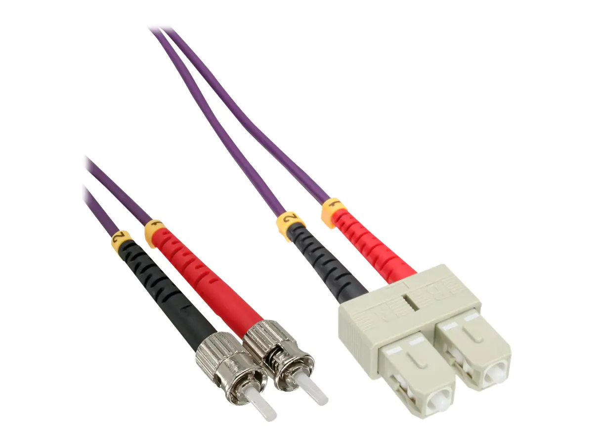 InLine - Patch-Kabel - SC multi-mode (S) zu ST multi-mode (S) - 5 m - Glasfaser - Duplex - 50/125 Mikrometer - OM4 - halogenfrei - lila