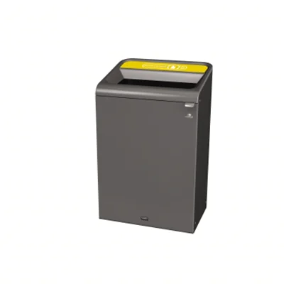 Rubbermaid Abfallsammelsystem 49,5 x 97,5 x 61 cm (B x H x T) 125l 1 Sortierfach Stahl, verzinkt grau/gelb