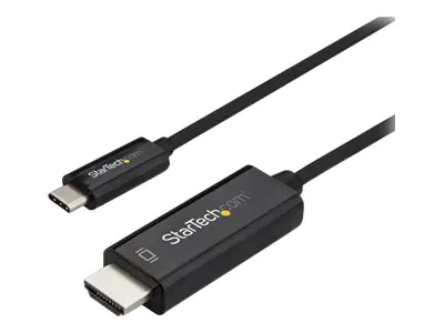 StarTech 6ft (2m) USB C to HDMI Cable, 4K 60Hz USB Type C to HDMI 2.0 Video Adapter Cable, Thunderbolt 3 Compatible, Laptop to HDMI Monitor/Display, DP 1.2 Alt Mode HBR2 Cable, Black - 4K USB-C Video Cable (CDP2HD2MBNL) - Adapterkabel - 24 pin USB-C männl