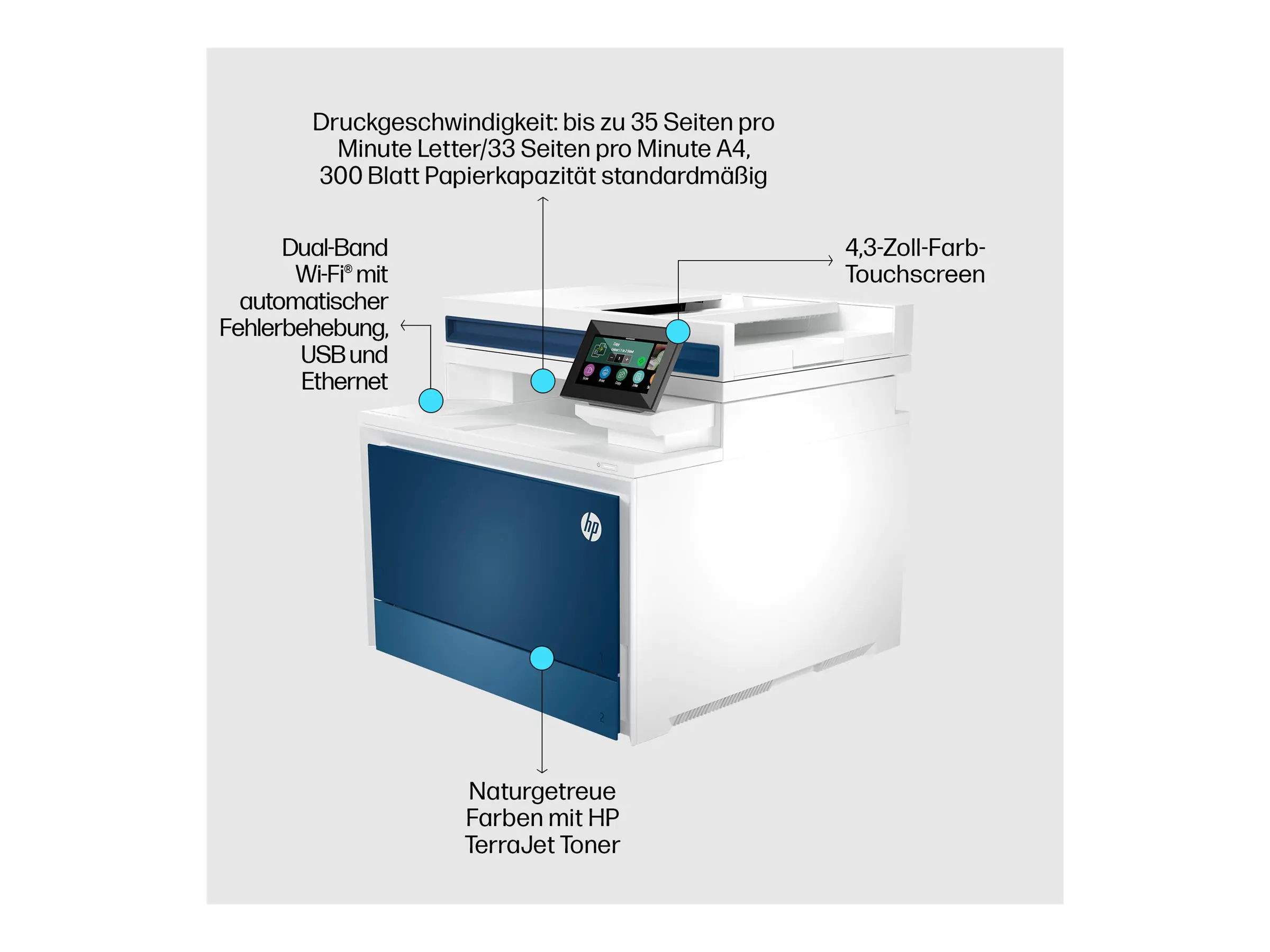 HP Color LaserJet Pro MFP 4302dw - Multifunktionsdrucker - Farbe - Laser - Legal (216 x 356 mm) 4RA83F#B19