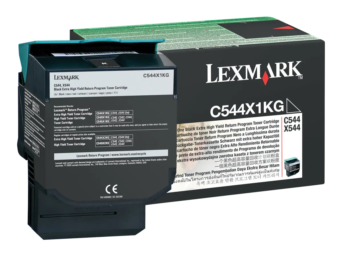 Lexmark - Besonders hohe Ergiebigkeit - Schwarz - Original - Tonerpatrone LCCP, LRP - für Lexmark C544dn, C544dtn, C544dw, C544n, X544dn, X544dn RCS, X544dtn, X544dw, X544n