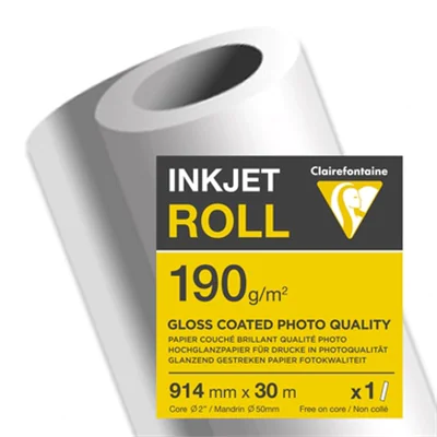 Clairefontaine Inkjetplotterpapier GLOSSY COATED 914 mm x 30 m (B x L) 190g/m² weiß