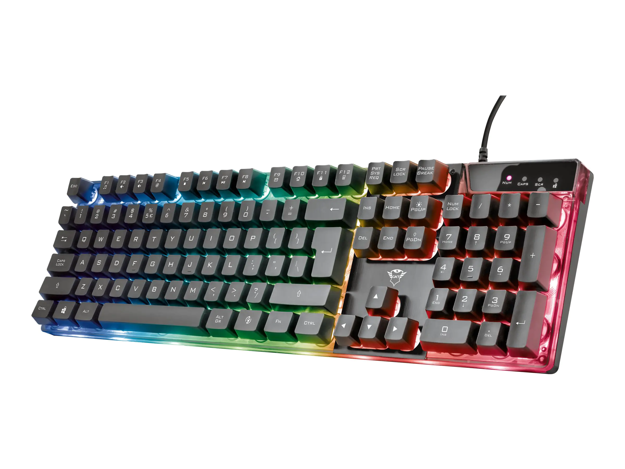 Trust GXT 835 Azor - Tastatur - USB - QWERTZ Deutsch - hintergrundbeleuchtet - 23821