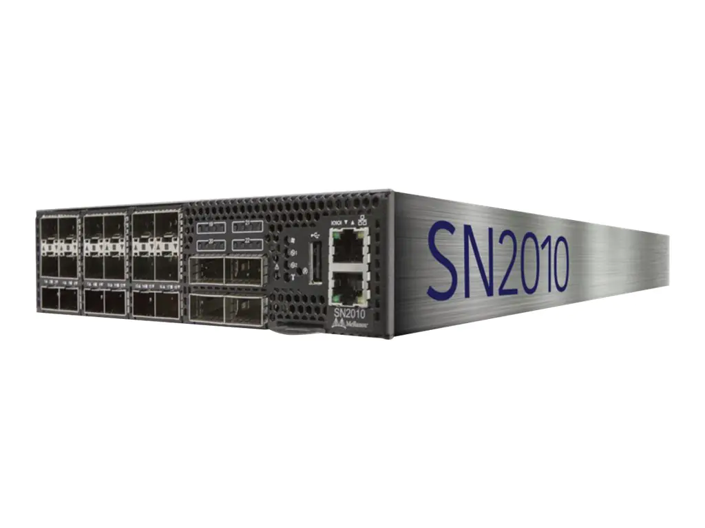 Mellanox Spectrum SN2010 - Switch - L3 - managed - 18 x 25 Gigabit SFP28 + 4 x 100 Gigabit QSFP28 - Luftstrom von hinten nach vorne - an Rack montierbar