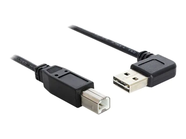 Delock EASY-USB - USB-Kabel - USB Typ B (M) zu USB (M) - 1 m - 90° Stecker - Schwarz
