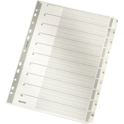 Leitz Register 43240000 DIN A4 1-10 volle Höhe 160g Karton grau