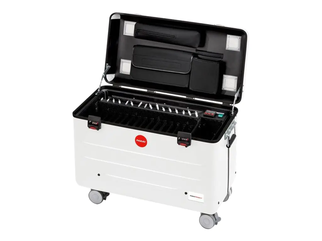 PARAT PARAPROJECT Case i16 - Wagen (synchronisieren und laden) - für 16 Tablets - verriegelbar - Aluminium, Conpearl, ABS Polymethyl Methacrylat - weiß