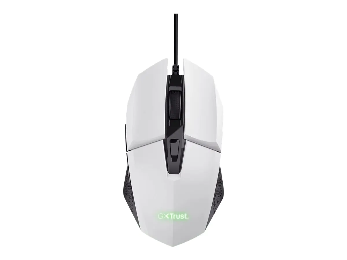 Trust GXT 109W Felox - Maus - beleuchtet Gaming - 6 Tasten - kabelgebunden - USB - Winning White