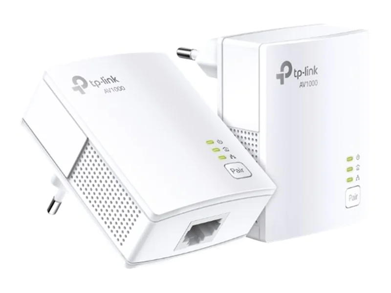 TP-LINK AV1000 Gigabit Powerline Adapter KIT, 1000 Mbit/s, IEEE 802.3, IEEE 802.3ab, IEEE 802.3u, Typ F, Gigabit Ethernet, 10,100,1000 Mbit/s, HomePlug AV2 TL-PA7017 KIT