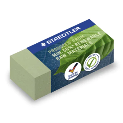 STAEDTLER® Radierer Bleistifte, Buntstifte 1,9 x 1,3 x 4,3 cm (B x H x L) Pflanzenmehl oliv