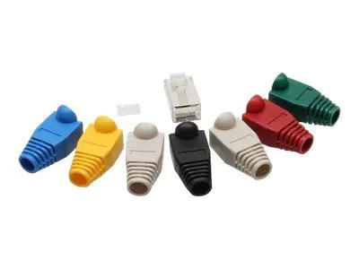 InLine - Netzwerkanschluss - RJ-45 (M) - abgeschirmt - Grau (Packung mit 10)