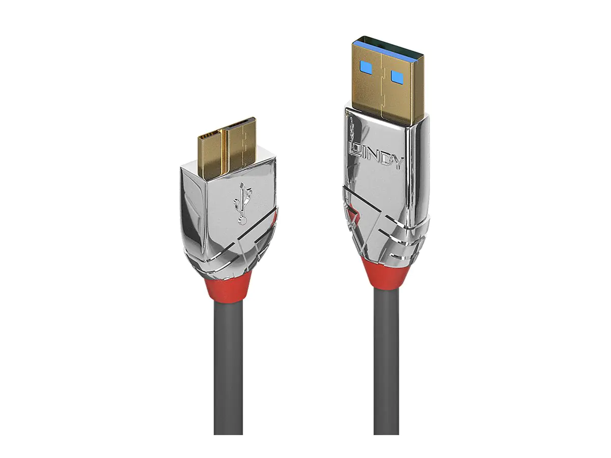 Lindy CROMO - USB-Kabel - USB Typ A (M) zu Micro-USB Typ B (M) - USB 3.0 - 50 cm - rund - Grau