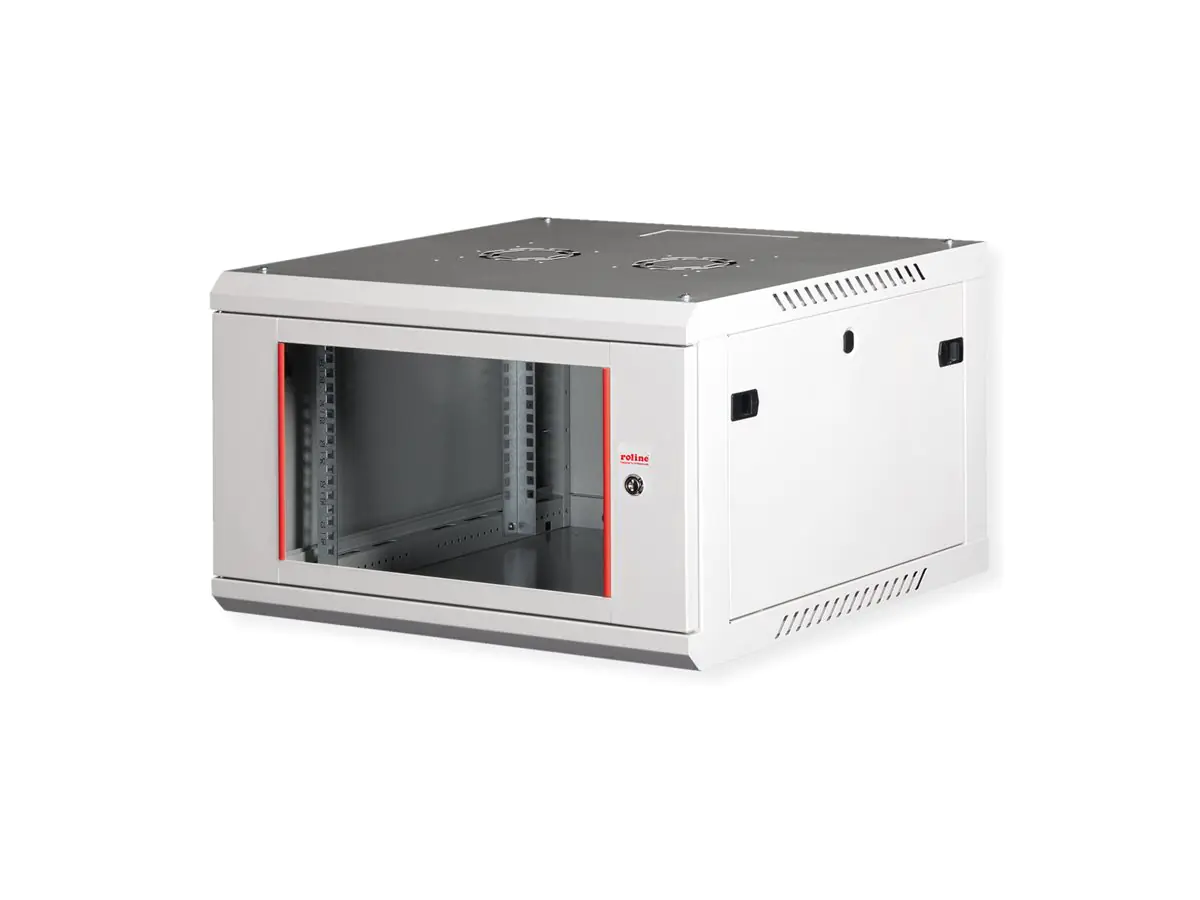 ROLINE Basic Plus - Gehäuse Netzwerkschrank - 600x600 BxT - geeignet für Wandmontage - RAL 7035, Hellgrau - 6U - 48.3 cm (19") 26.21.0129