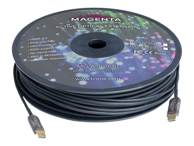 magenta HDMI-Kabel - HDMI männlich zu HDMI männlich - 30 m - Hybrid Kupfer/Kohlefaser -