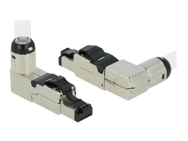 Delock Netzwerkanschluss - RJ-45 (M) gewinkelt STP - CAT 8.1 - geschirmt - 86489