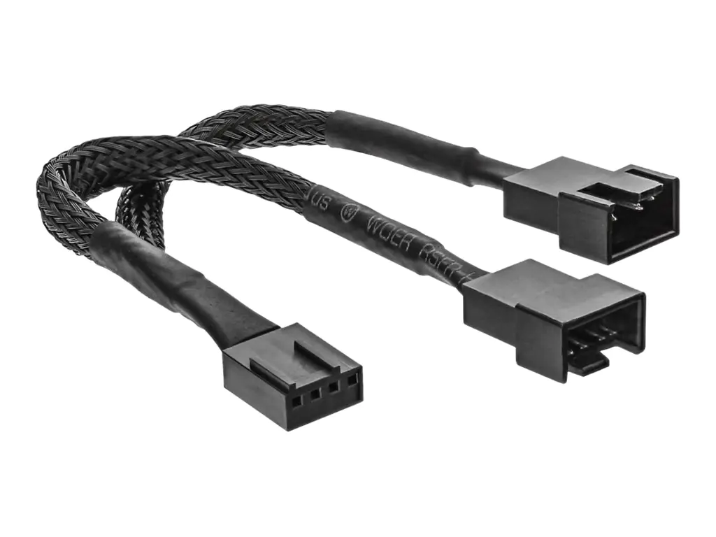 InLine Y-cable - Netzsplitter für Lüfter - 4-polig PWM (M) bis 4-polig PWM (W) - 15 cm - Schwarz