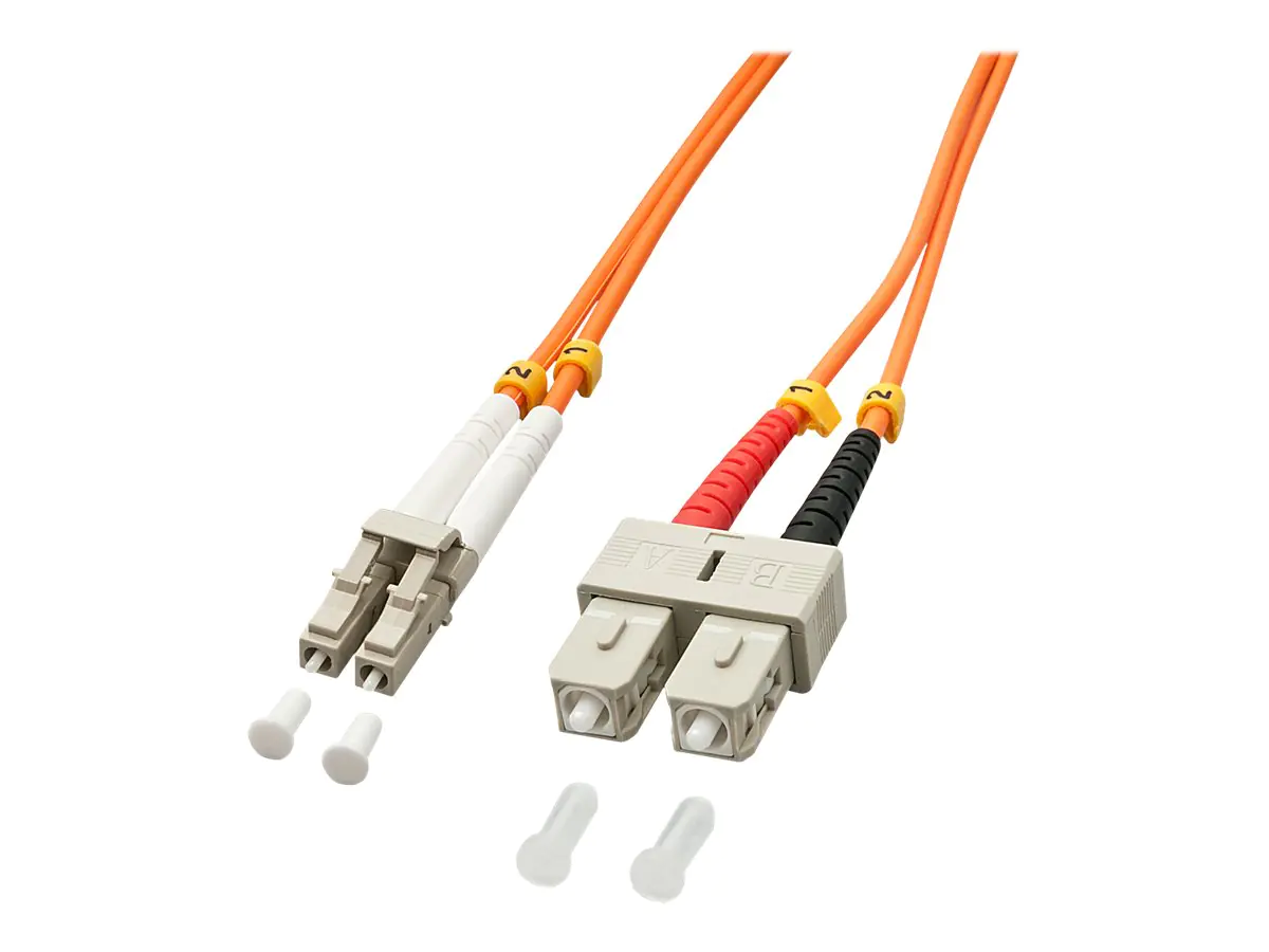 Lindy - Patch-Kabel - SC multi-mode (M) zu LC Multi-Mode (M) - 1 m - Glasfaser - Duplex - 50/125 Mikrometer - OM2 - halogenfrei