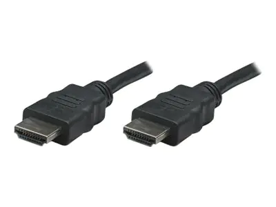 Manhattan HDMI Cable, 1080p@60Hz (High Speed), 7.5m, Male to Male, Black, Fully Shielded, Gold Plated Contacts, Lifetime Warranty, Polybag - HDMI-Kabel - HDMI männlich zu HDMI männlich - 7.5 m - Doppelisolierung - Schwarz
