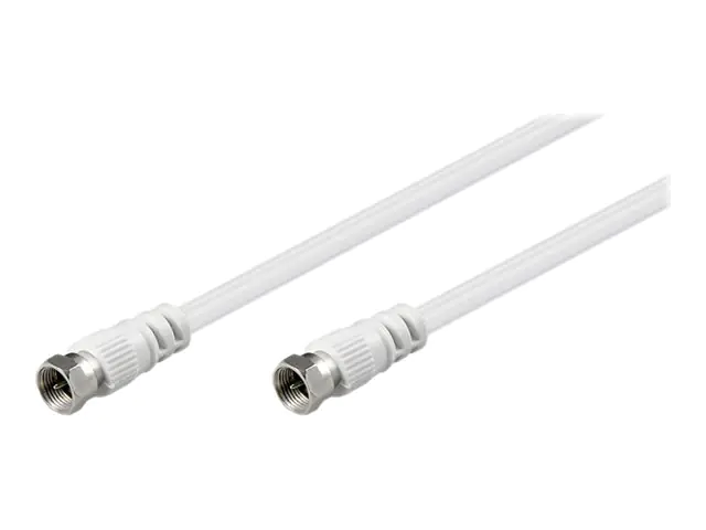 goobay - Antennenkabel - F-Stecker männlich zu F-Stecker männlich - 1.5 m - Doppelisolierung - 75 dB - weiß
