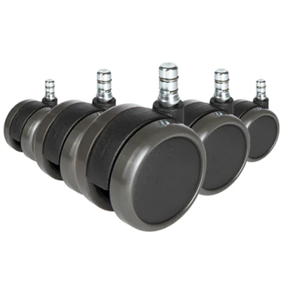 hjh OFFICE Ersatzrolle ROLO No-Noise Metall/Kunststoff/Polyurethan, beschichtet schwarz 5 St./Pack.