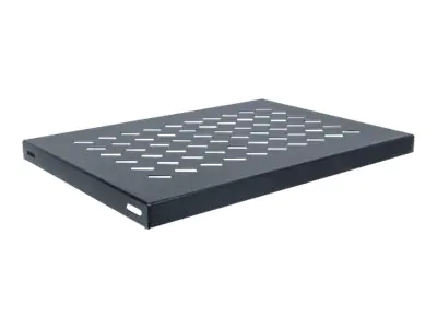 Intellinet 19" Fachboden zur Festmontage, 1 HE, 345 mm Tiefe, schwarz - Rack - Regal - Schwarz, RAL 9005 - 1U - 48.3 cm (19") 712521