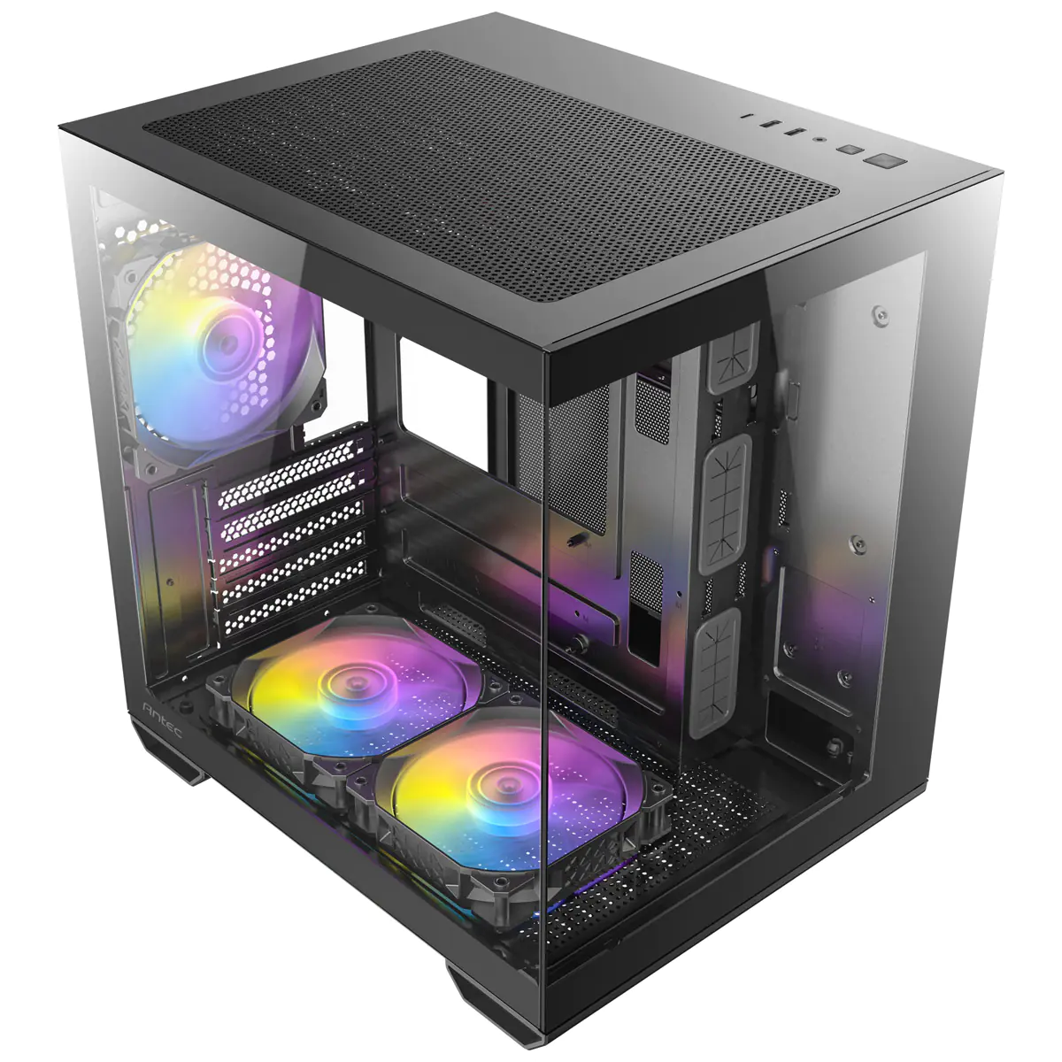 Antec 0-761345-10217-9, Mini Tower, PC, Schwarz, ITX, micro ATX, 1x 120 mm, 2x 120 mm