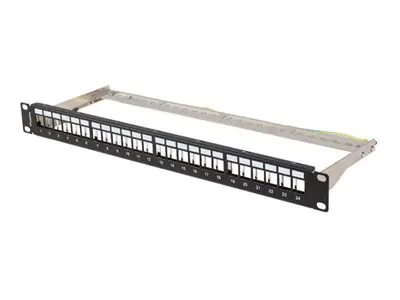 Lanberg Patchpanel (Blindblech) - Rack montierbar - RAL 9004, Schwarz - 1U - 48.3 cm (19")