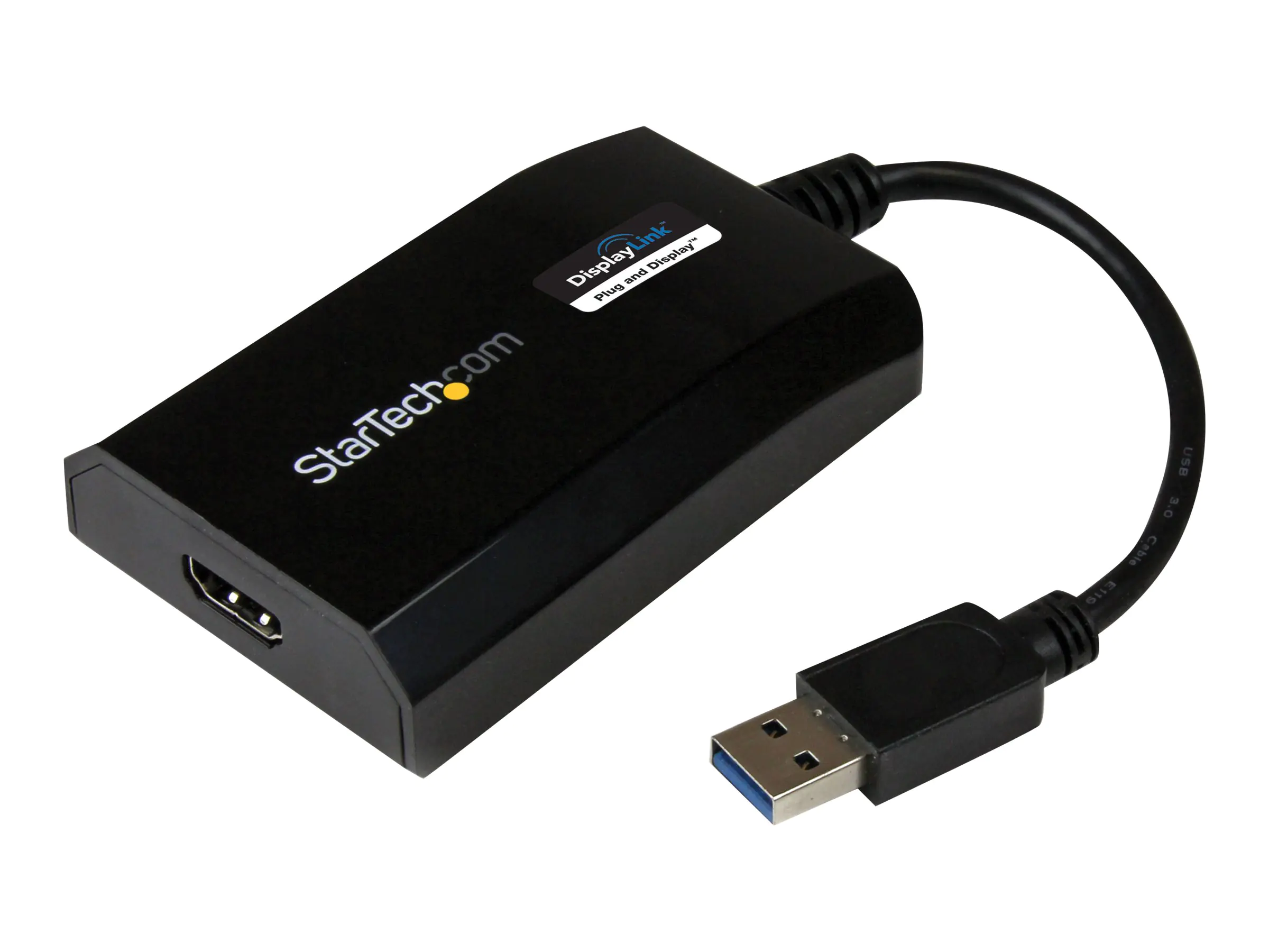 StarTech USB 3.0 auf HDMI Adapter / Konverter - Externe Monitor Grafikkarte für Mac und PC - DisplayLink Zertifiziert - HD 1080p - Adapterkabel - USB Typ A männlich zu HDMI weiblich - 16 cm - Schwarz - 1920 x 1200 (WUXGA) Support - für P/N: HDDVIMM3, HDMM