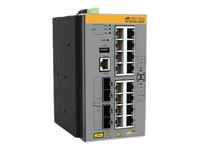 Allied Telesis Switch - L3 - managed - 8x 10/100/1000 (PoE+) - AT-IE340-20GP-80