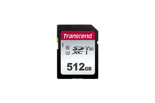 Transcend 300S - Flash-Speicherkarte - 512 GB - Video Class V30 / UHS-I U3 / Class10 - SDXC UHS-I