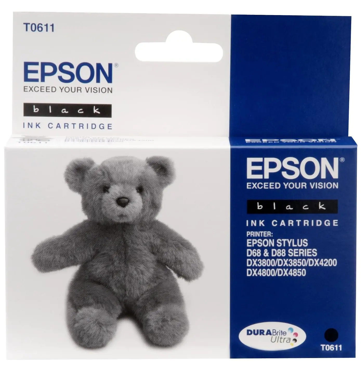Epson T0611 - 8 ml - Schwarz - Original - Blisterverpackung - Tintenpatrone - für Stylus D68, D88, DX3800, DX3850, DX4200, DX4250, DX4800, DX4850