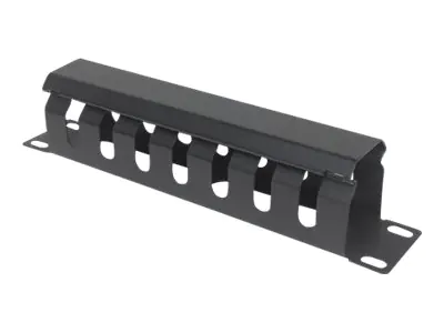 Intellinet Kabelmanagement für 10"-Schränke, 1 HE, mit Blende, schwarz - Kabelmanagement - Rack montierbar - Schwarz, RAL 9005 - 1U - 25.4 cm (10") 714853