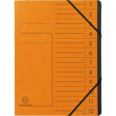 Exacompta Ordnungsmappe 541204E DIN A4 12Fächer Karton orange