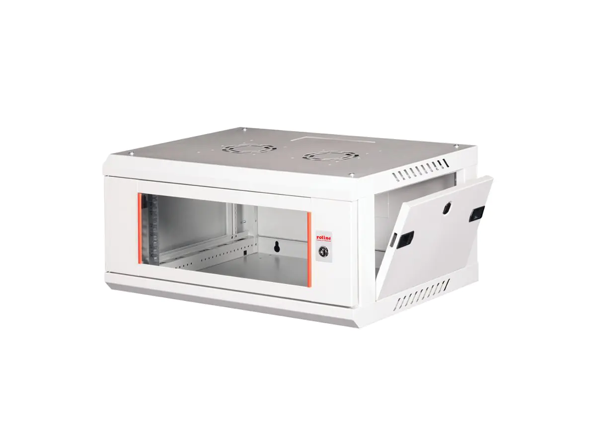 ROLINE Basic Plus - Gehäuse Netzwerkschrank - 600x450 BxT - geeignet für Wandmontage - RAL 7035, Hellgrau - 4U - 48.3 cm (19") 26.21.0122