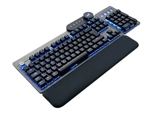 Mountain Everest Core - Tastatur - mit Mediendock - Hintergrundbeleuchtung - USB-C - QWERTZ - Deutsch - Tastenschalter: CHERRY MX Brown - gunmetal-grau