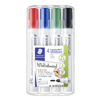 STAEDTLER Whiteboardmarker Lumocolor 351 WP4 2mm 4 St./Pack.