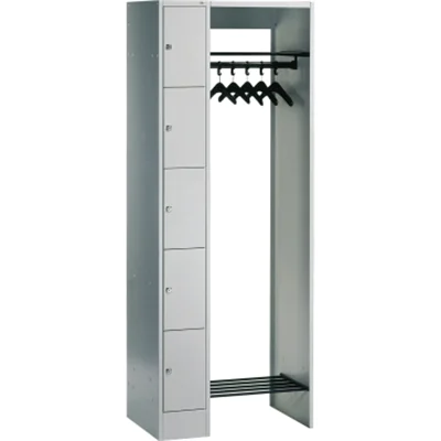 C P Garderobe mit Schliessfaechern lichtgrau 80700-00 S10000 5 Schliessfaecher 74.0 x 48.0 8070000S10000