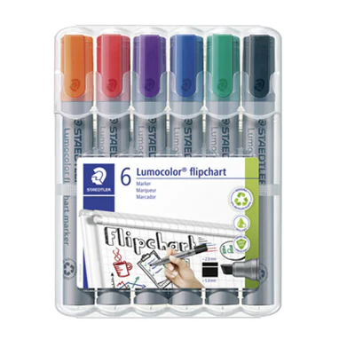 STAEDTLER Flipchartmarker Lumocolor 356 B WP6 2-5mm sort. 6 St./Pack.